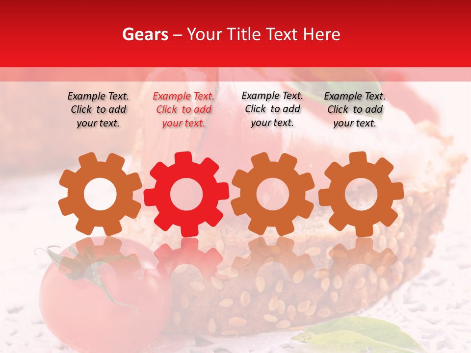 A Piece Of Bread With Meat And Tomatoes On It PowerPoint Template