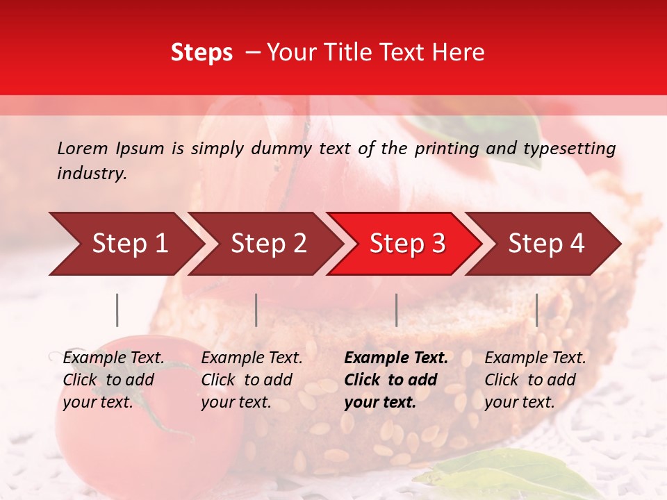 A Piece Of Bread With Meat And Tomatoes On It PowerPoint Template