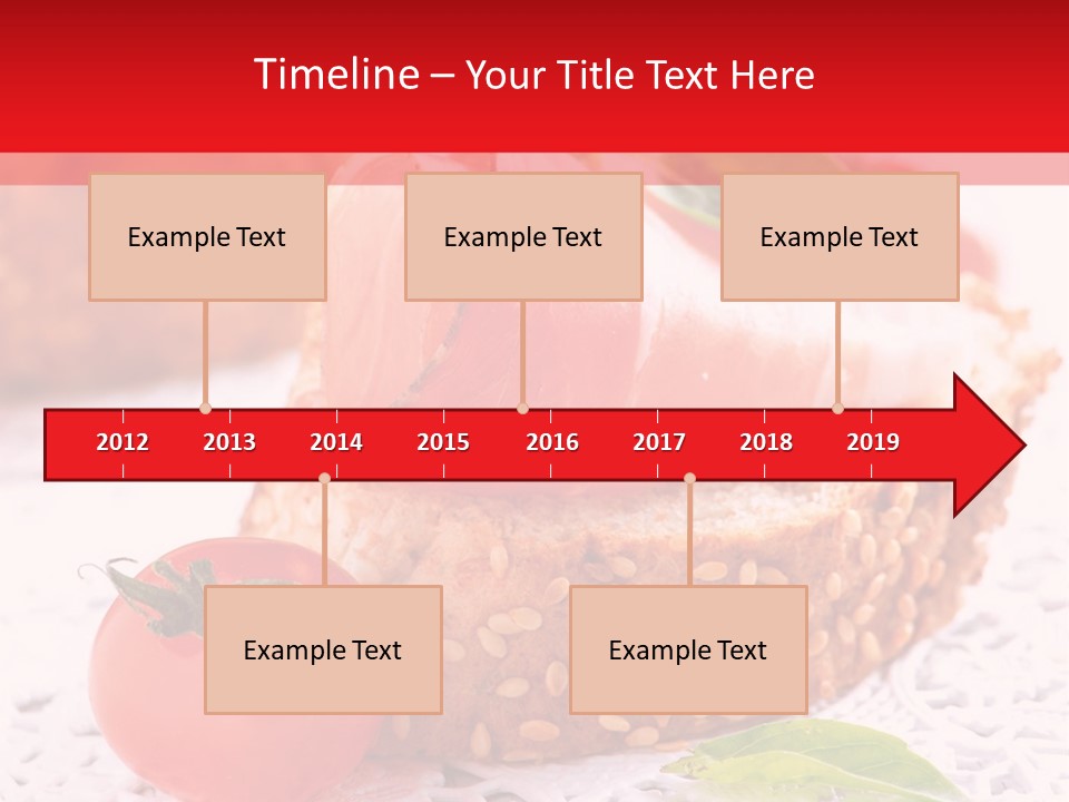 A Piece Of Bread With Meat And Tomatoes On It PowerPoint Template