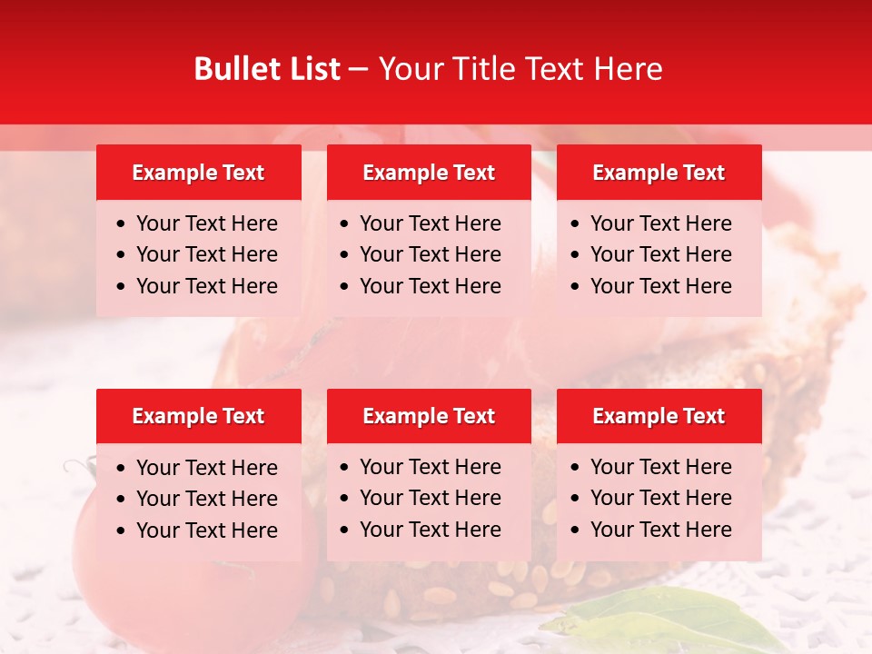 A Piece Of Bread With Meat And Tomatoes On It PowerPoint Template