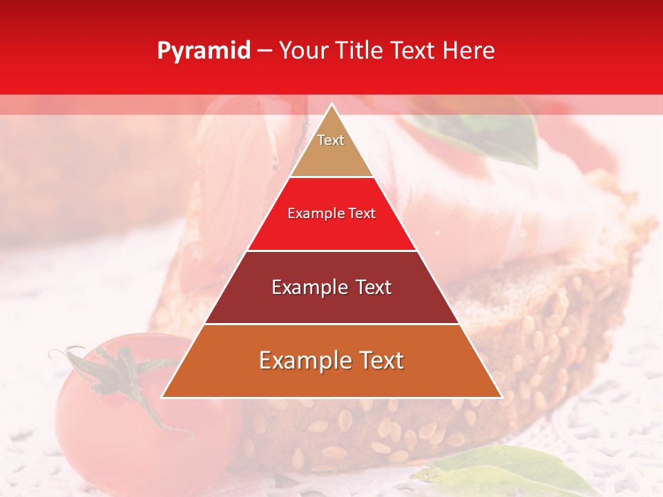 A Piece Of Bread With Meat And Tomatoes On It PowerPoint Template