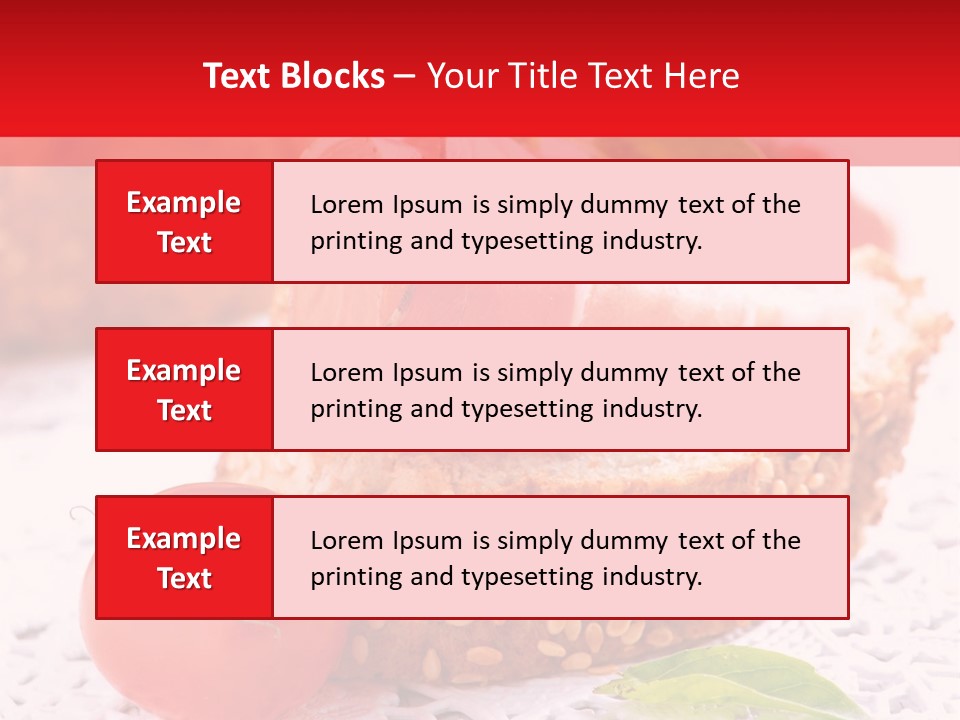 A Piece Of Bread With Meat And Tomatoes On It PowerPoint Template