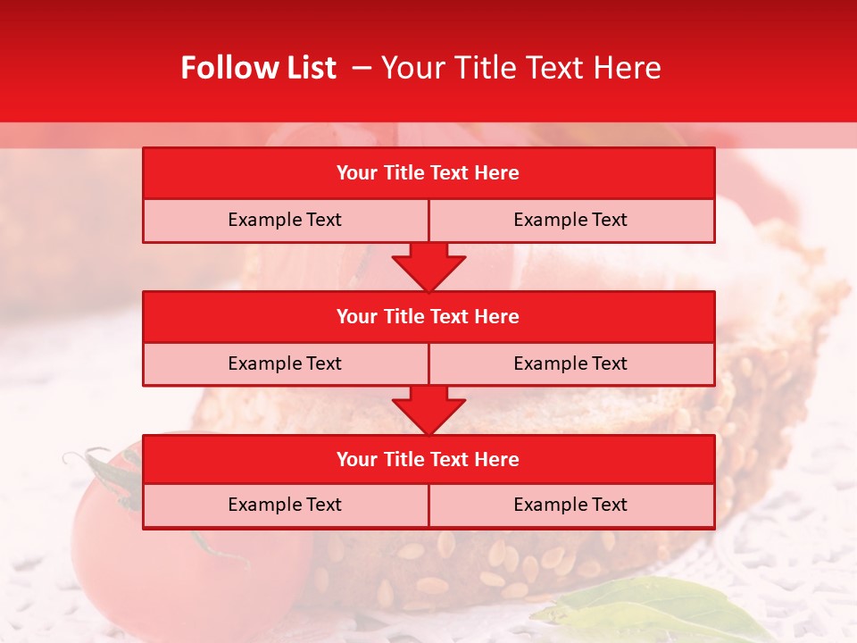A Piece Of Bread With Meat And Tomatoes On It PowerPoint Template