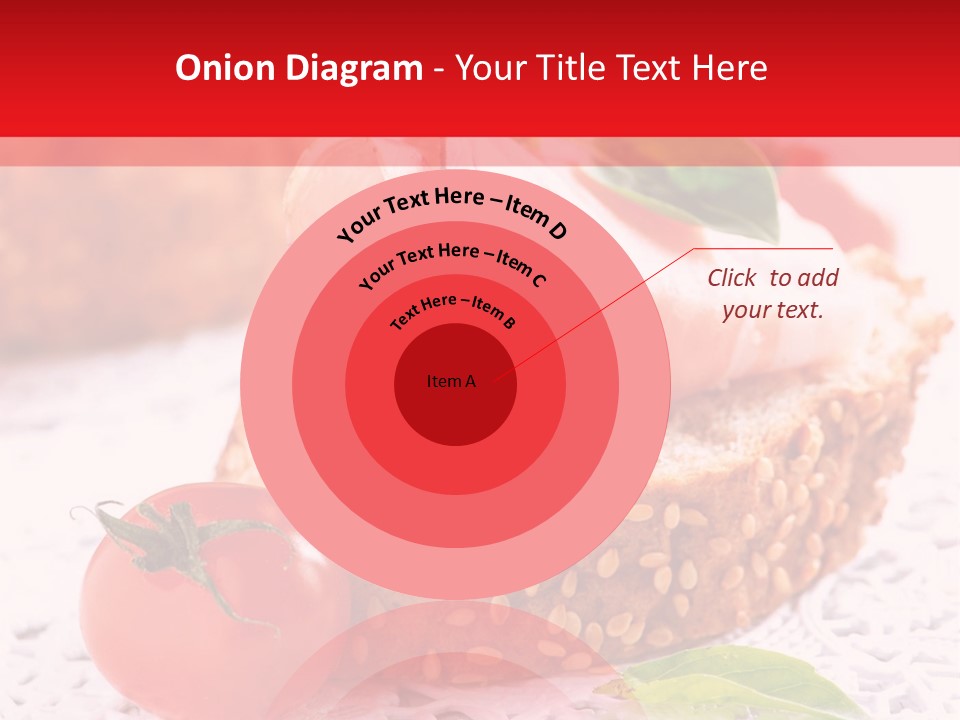 A Piece Of Bread With Meat And Tomatoes On It PowerPoint Template