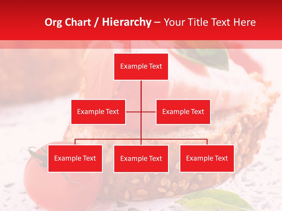 A Piece Of Bread With Meat And Tomatoes On It PowerPoint Template