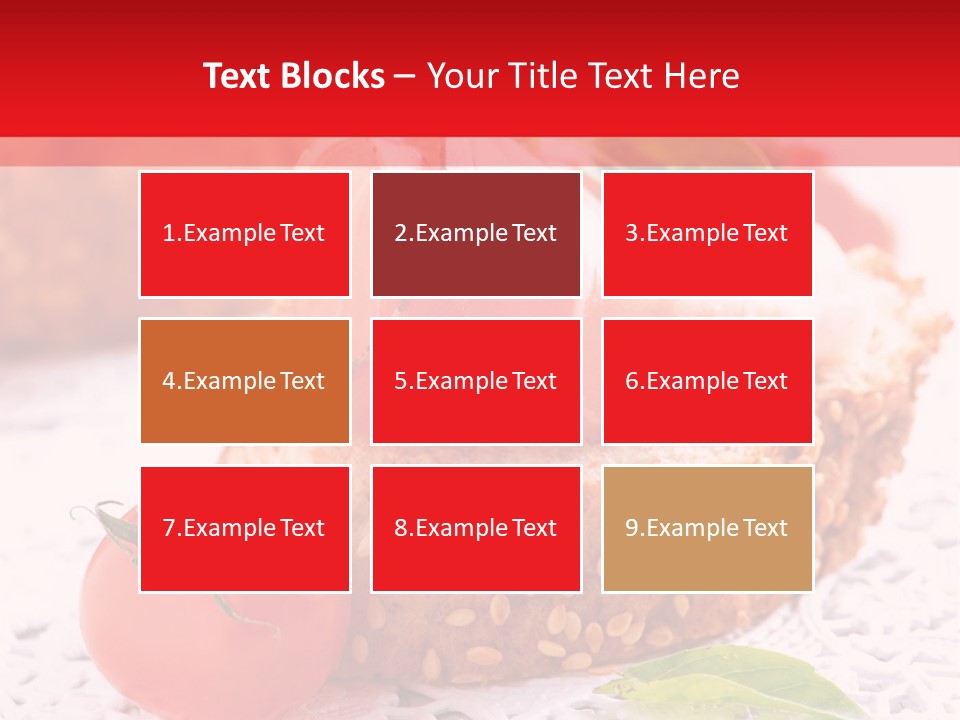 A Piece Of Bread With Meat And Tomatoes On It PowerPoint Template