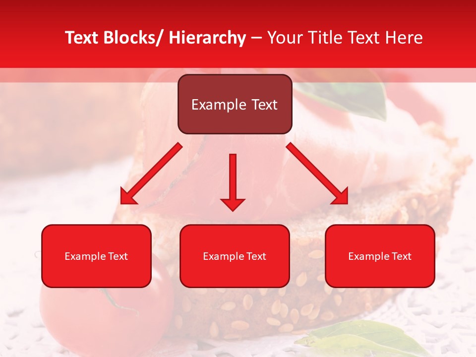 A Piece Of Bread With Meat And Tomatoes On It PowerPoint Template
