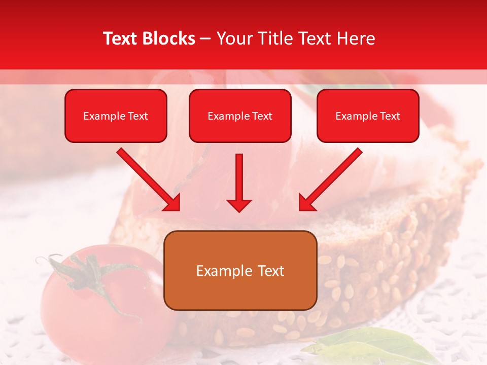 A Piece Of Bread With Meat And Tomatoes On It PowerPoint Template
