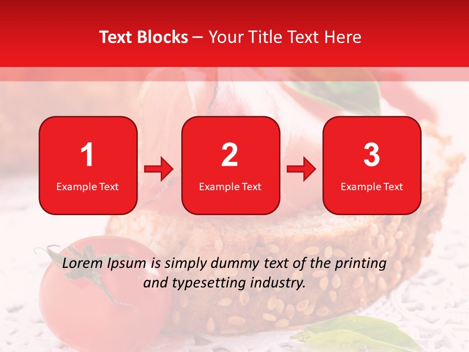 A Piece Of Bread With Meat And Tomatoes On It PowerPoint Template