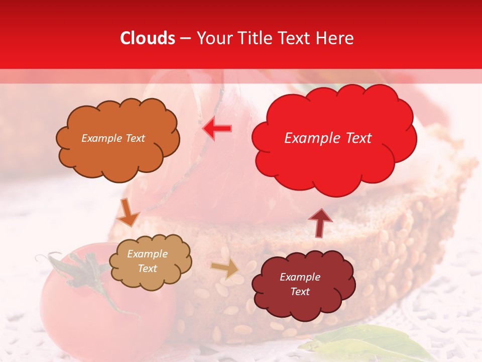 A Piece Of Bread With Meat And Tomatoes On It PowerPoint Template