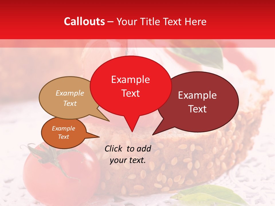A Piece Of Bread With Meat And Tomatoes On It PowerPoint Template