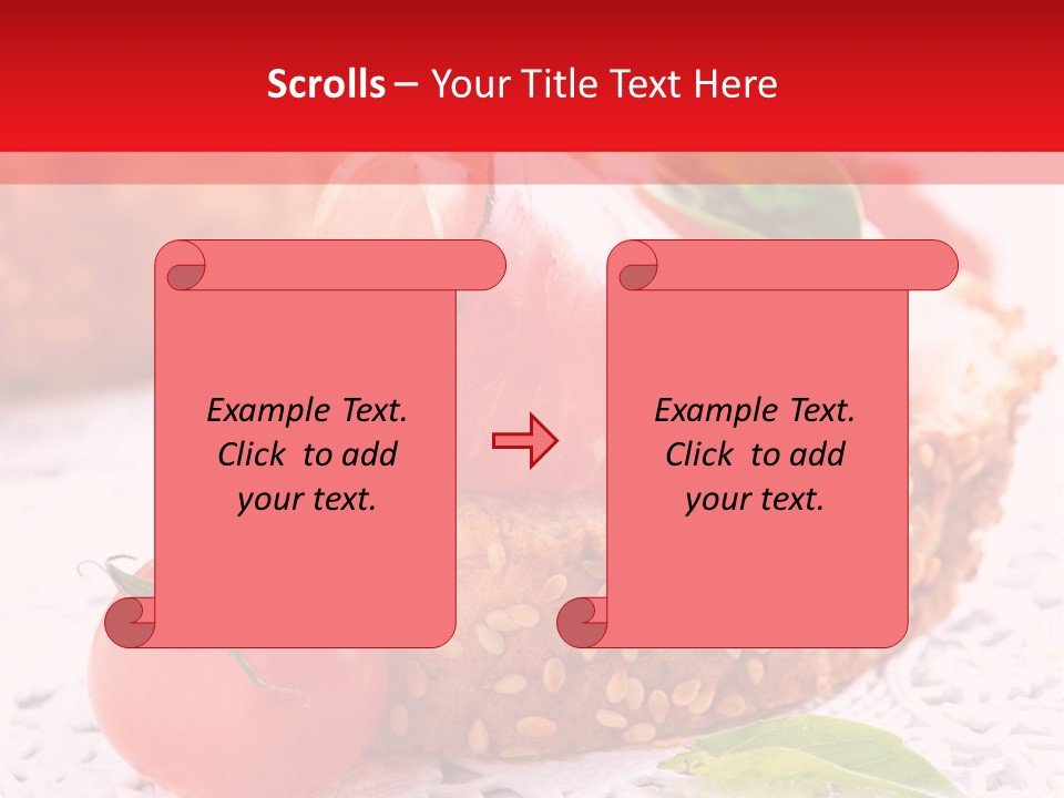 A Piece Of Bread With Meat And Tomatoes On It PowerPoint Template