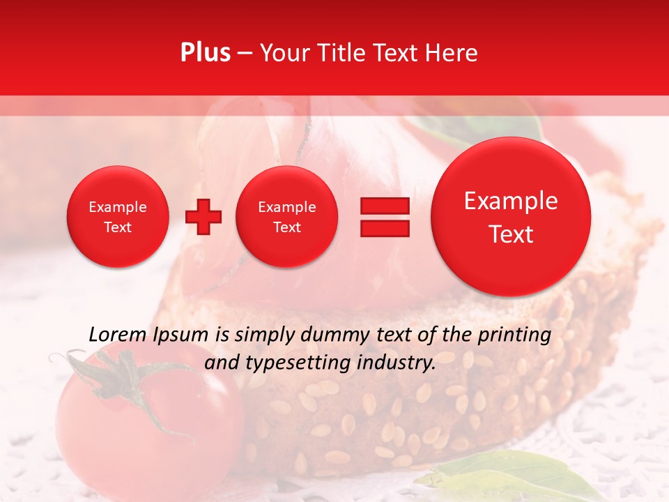A Piece Of Bread With Meat And Tomatoes On It PowerPoint Template