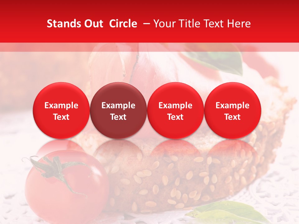 A Piece Of Bread With Meat And Tomatoes On It PowerPoint Template