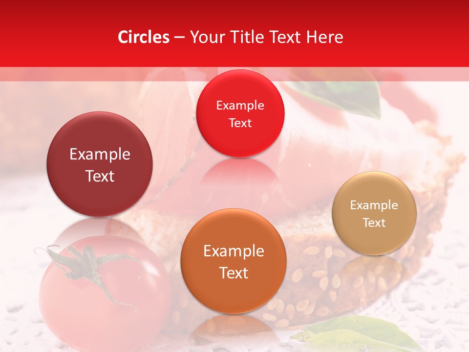 A Piece Of Bread With Meat And Tomatoes On It PowerPoint Template