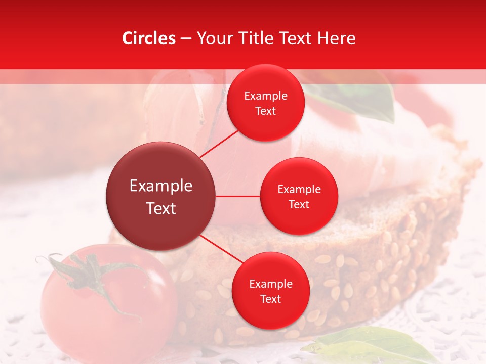 A Piece Of Bread With Meat And Tomatoes On It PowerPoint Template