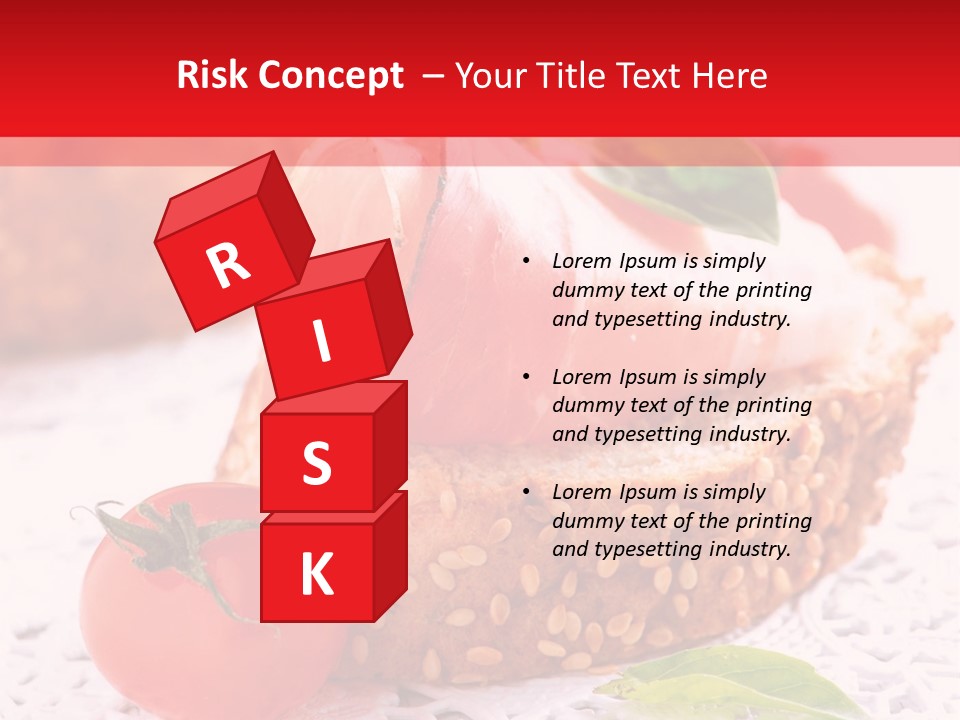 A Piece Of Bread With Meat And Tomatoes On It PowerPoint Template