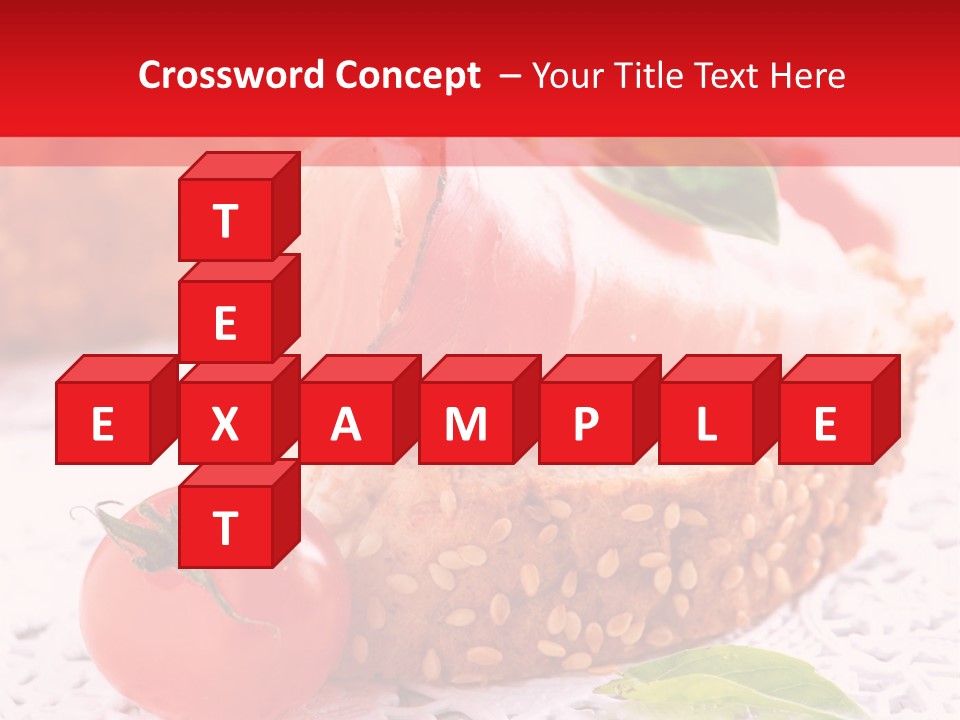 A Piece Of Bread With Meat And Tomatoes On It PowerPoint Template
