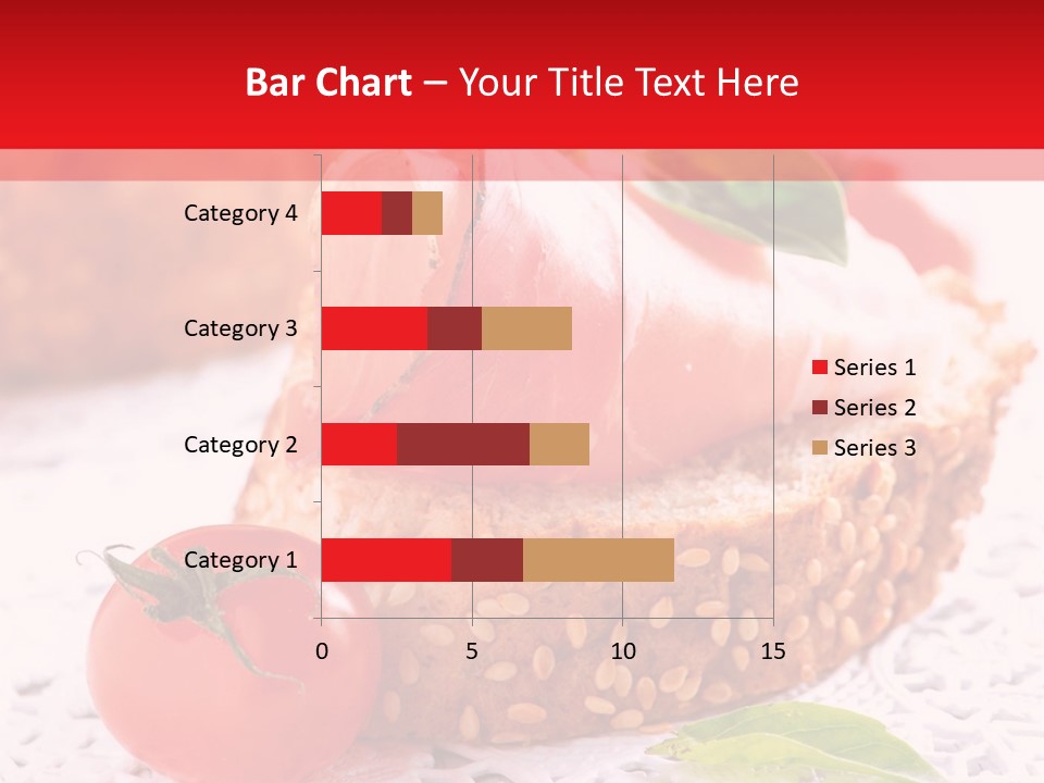 A Piece Of Bread With Meat And Tomatoes On It PowerPoint Template