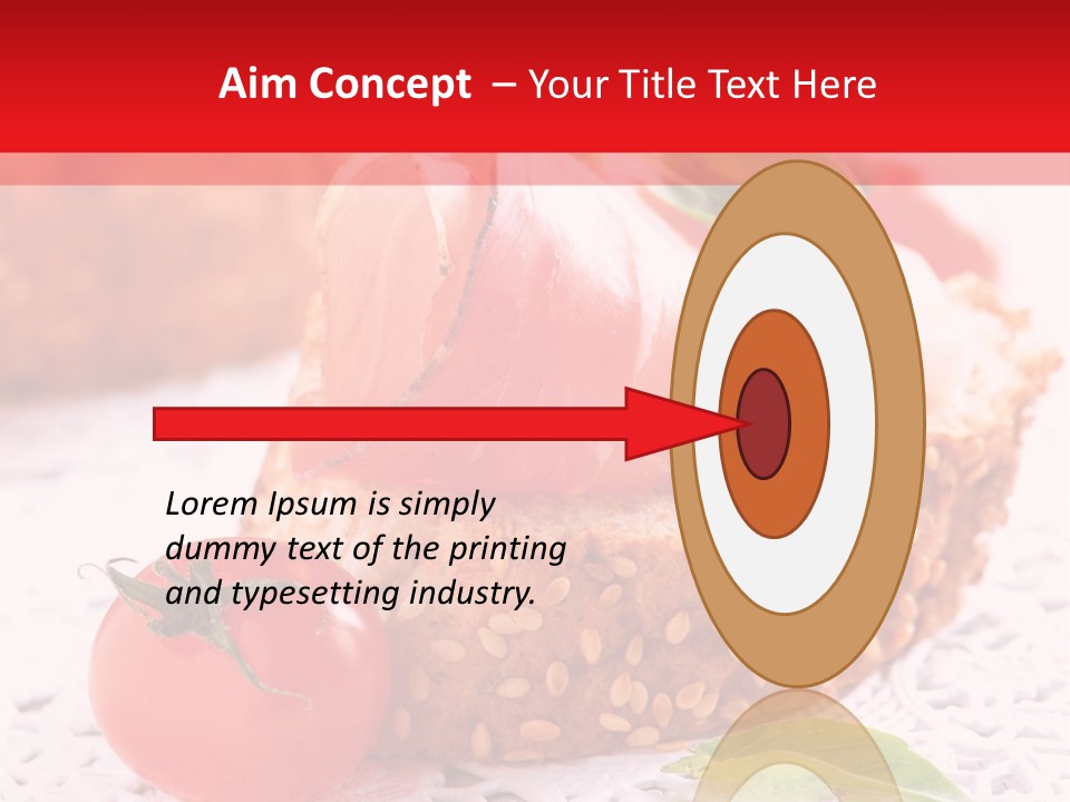 A Piece Of Bread With Meat And Tomatoes On It PowerPoint Template