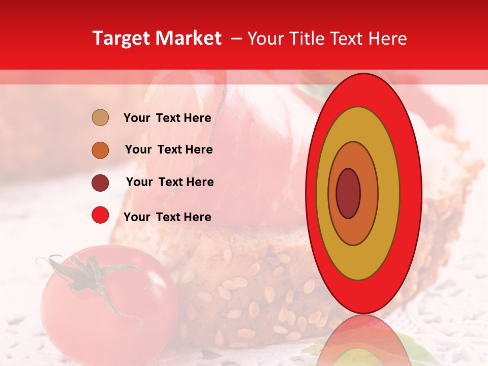 A Piece Of Bread With Meat And Tomatoes On It PowerPoint Template