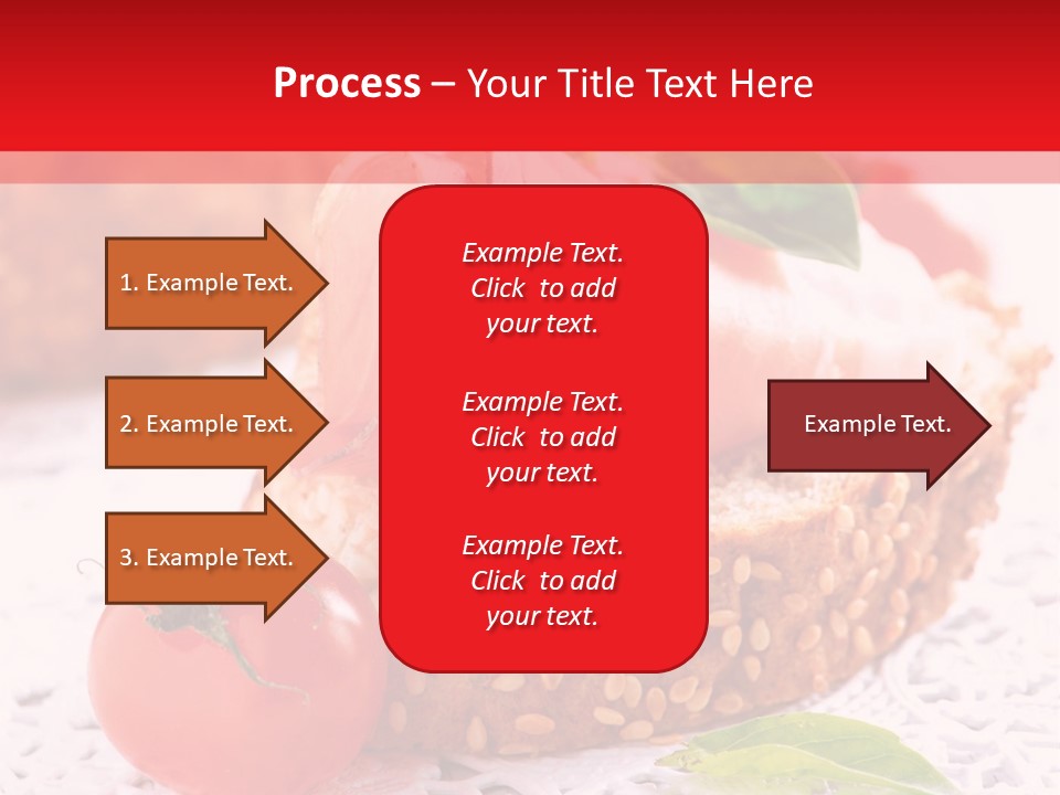 A Piece Of Bread With Meat And Tomatoes On It PowerPoint Template