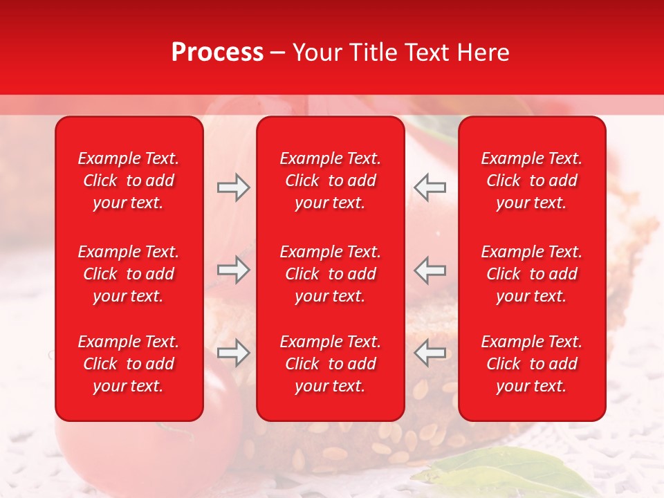 A Piece Of Bread With Meat And Tomatoes On It PowerPoint Template