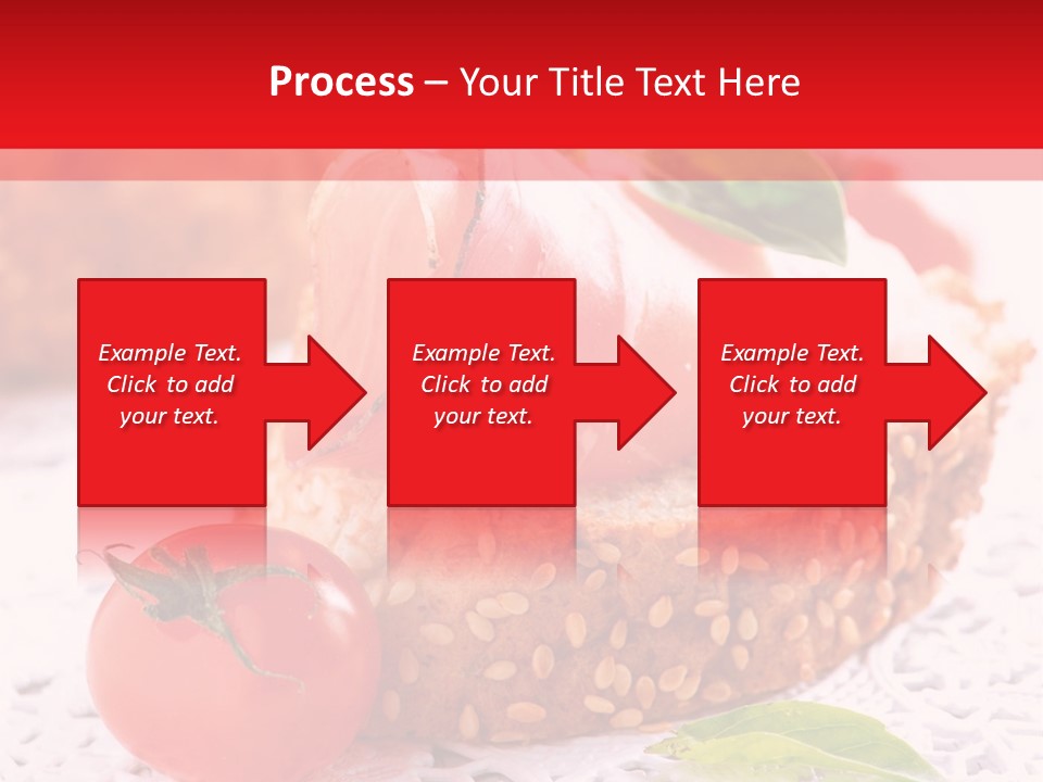 A Piece Of Bread With Meat And Tomatoes On It PowerPoint Template
