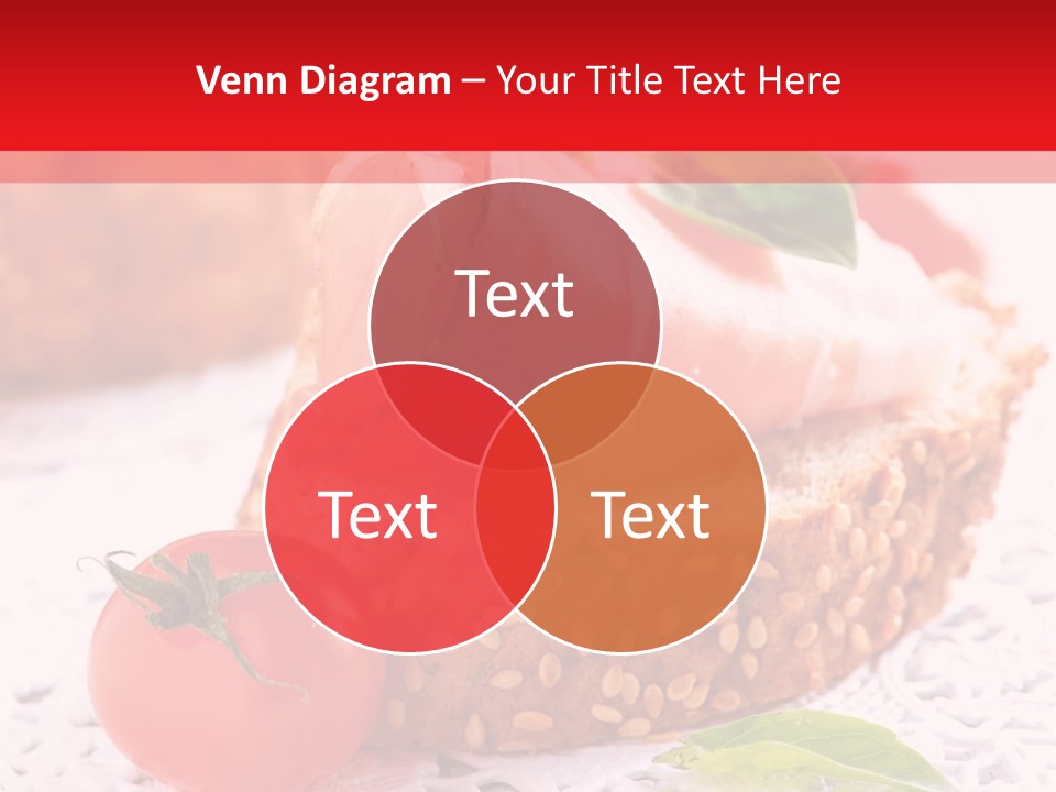 A Piece Of Bread With Meat And Tomatoes On It PowerPoint Template