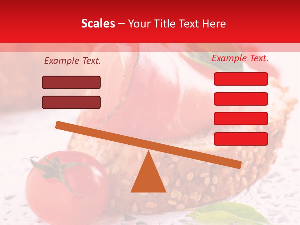 A Piece Of Bread With Meat And Tomatoes On It PowerPoint Template