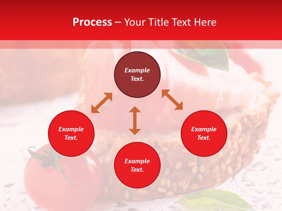A Piece Of Bread With Meat And Tomatoes On It PowerPoint Template