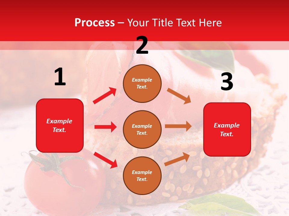 A Piece Of Bread With Meat And Tomatoes On It PowerPoint Template