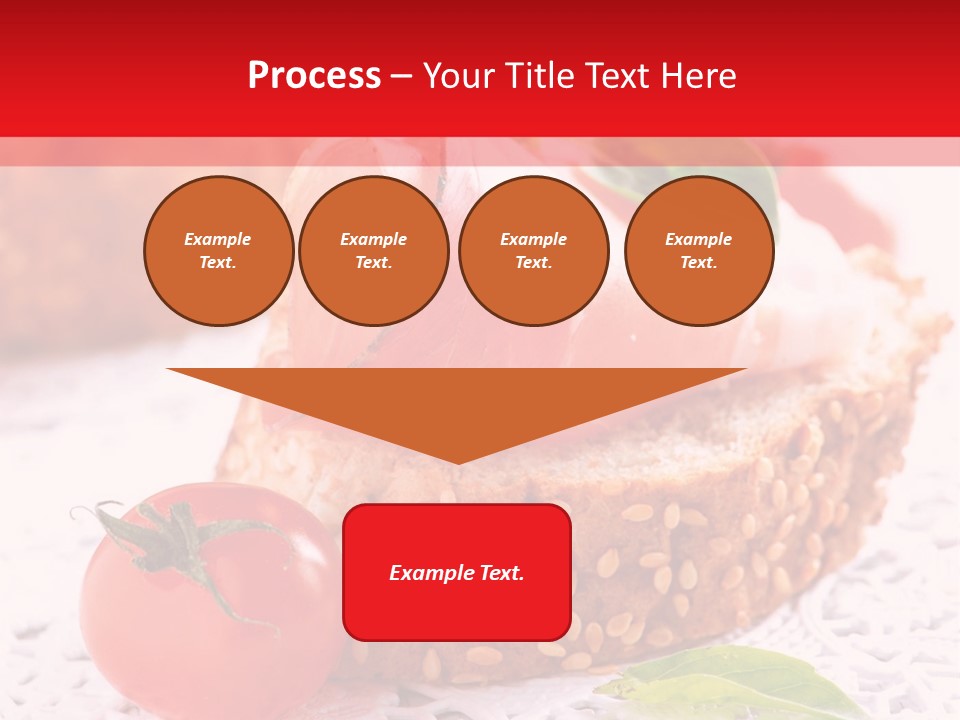 A Piece Of Bread With Meat And Tomatoes On It PowerPoint Template