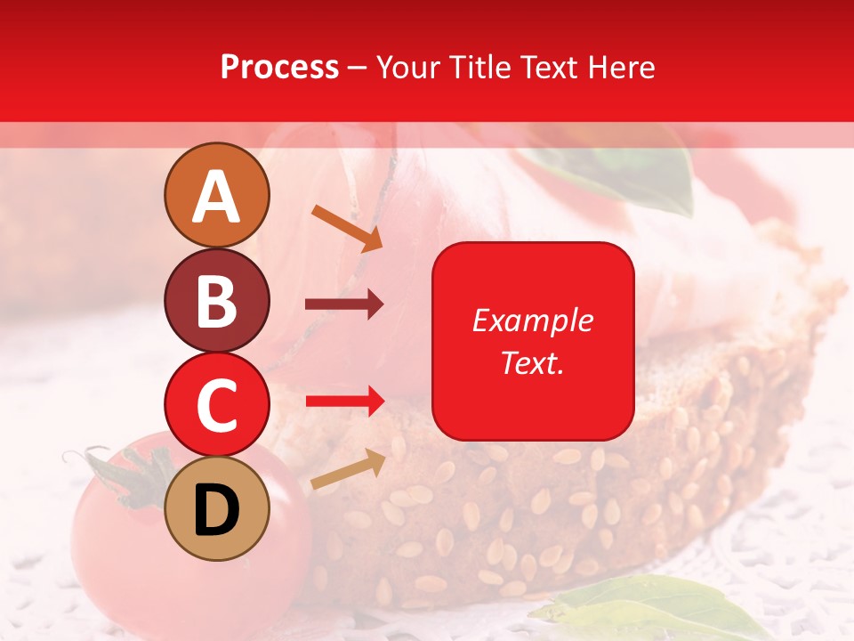 A Piece Of Bread With Meat And Tomatoes On It PowerPoint Template