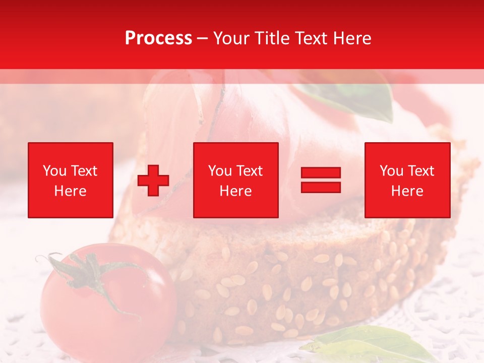 A Piece Of Bread With Meat And Tomatoes On It PowerPoint Template