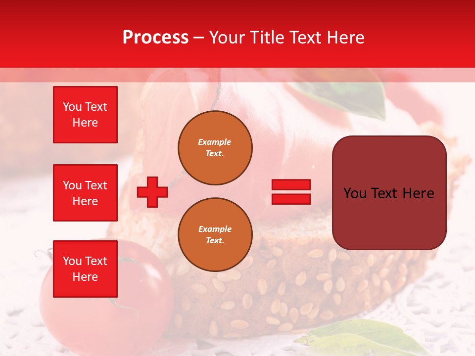 A Piece Of Bread With Meat And Tomatoes On It PowerPoint Template