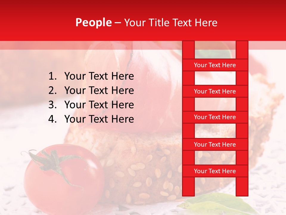 A Piece Of Bread With Meat And Tomatoes On It PowerPoint Template