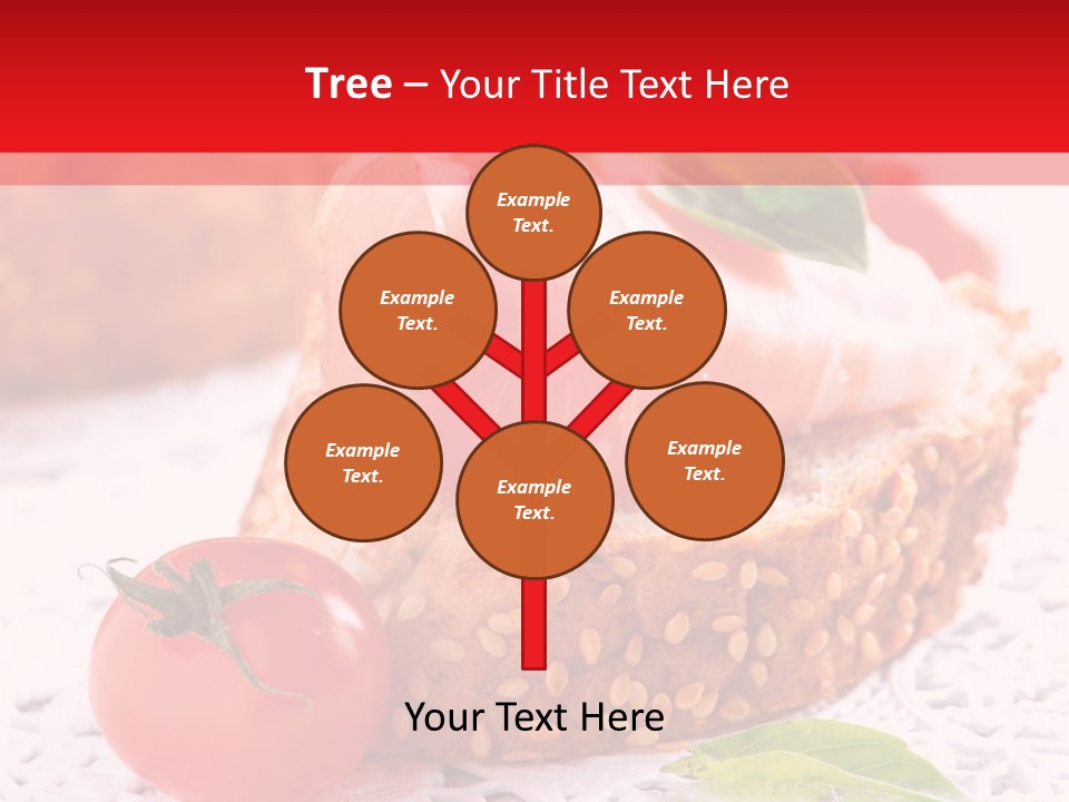 A Piece Of Bread With Meat And Tomatoes On It PowerPoint Template