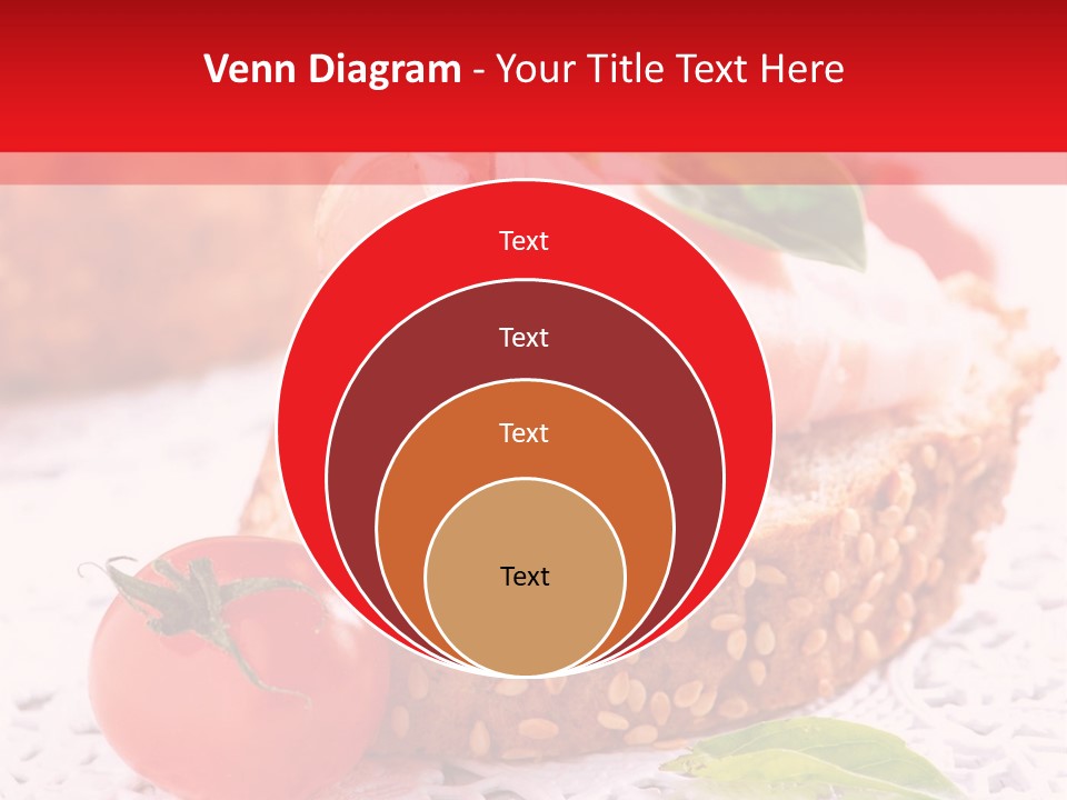 A Piece Of Bread With Meat And Tomatoes On It PowerPoint Template
