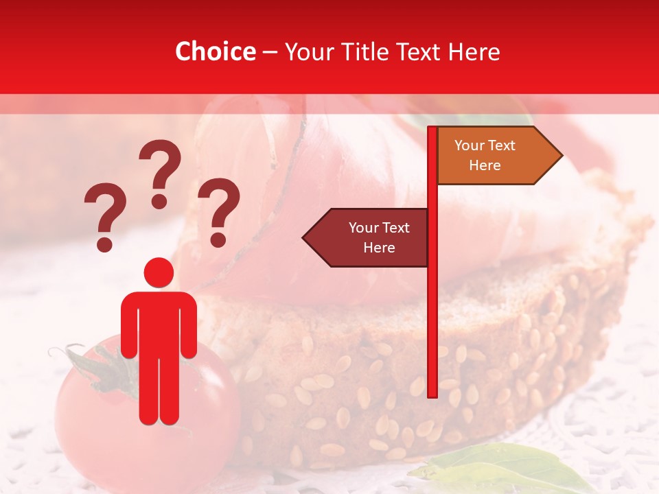 A Piece Of Bread With Meat And Tomatoes On It PowerPoint Template