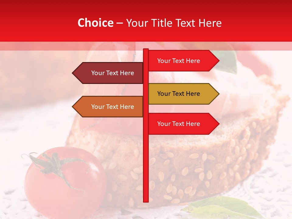 A Piece Of Bread With Meat And Tomatoes On It PowerPoint Template