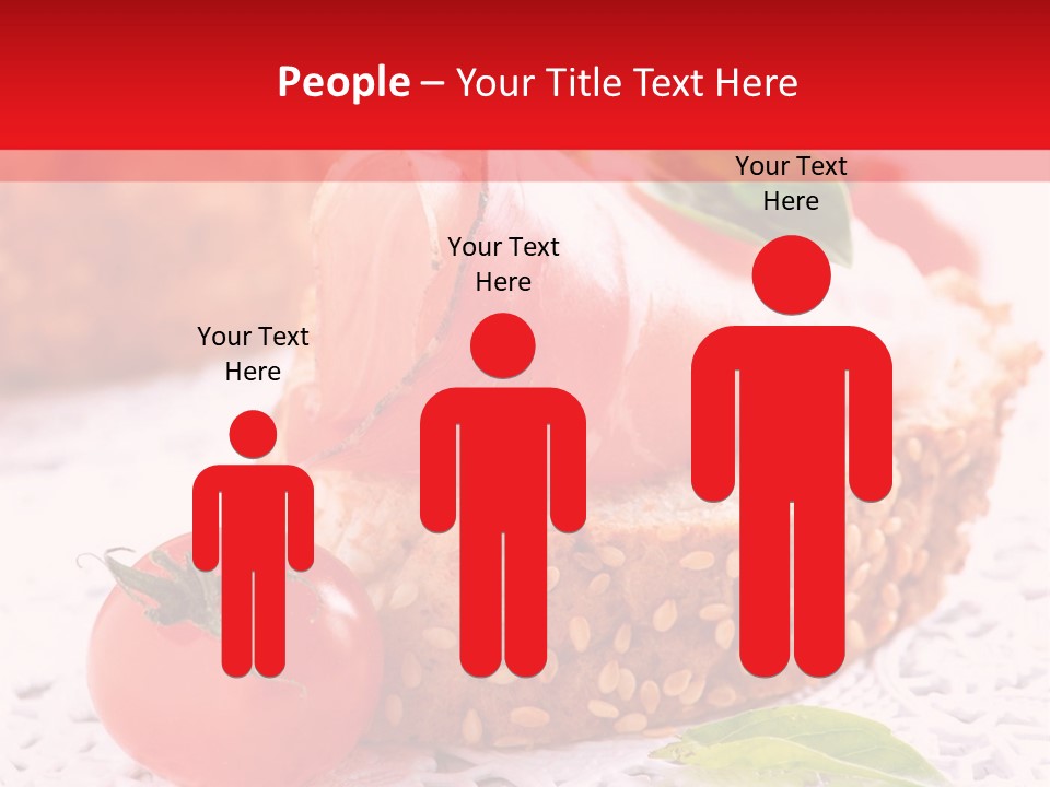 A Piece Of Bread With Meat And Tomatoes On It PowerPoint Template