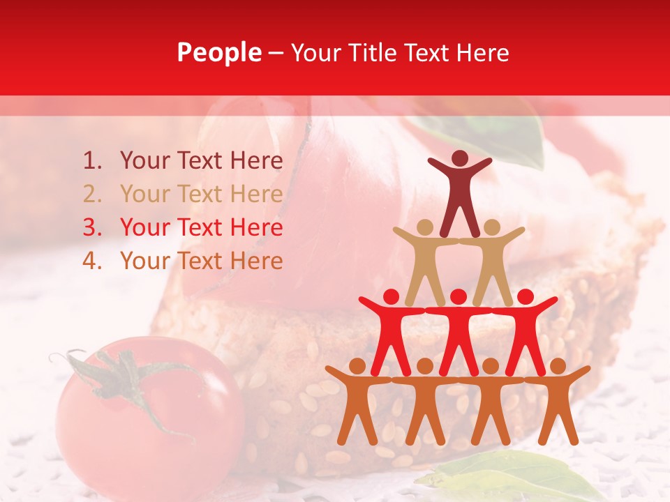 A Piece Of Bread With Meat And Tomatoes On It PowerPoint Template