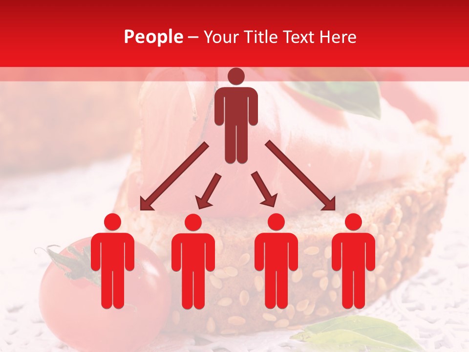 A Piece Of Bread With Meat And Tomatoes On It PowerPoint Template