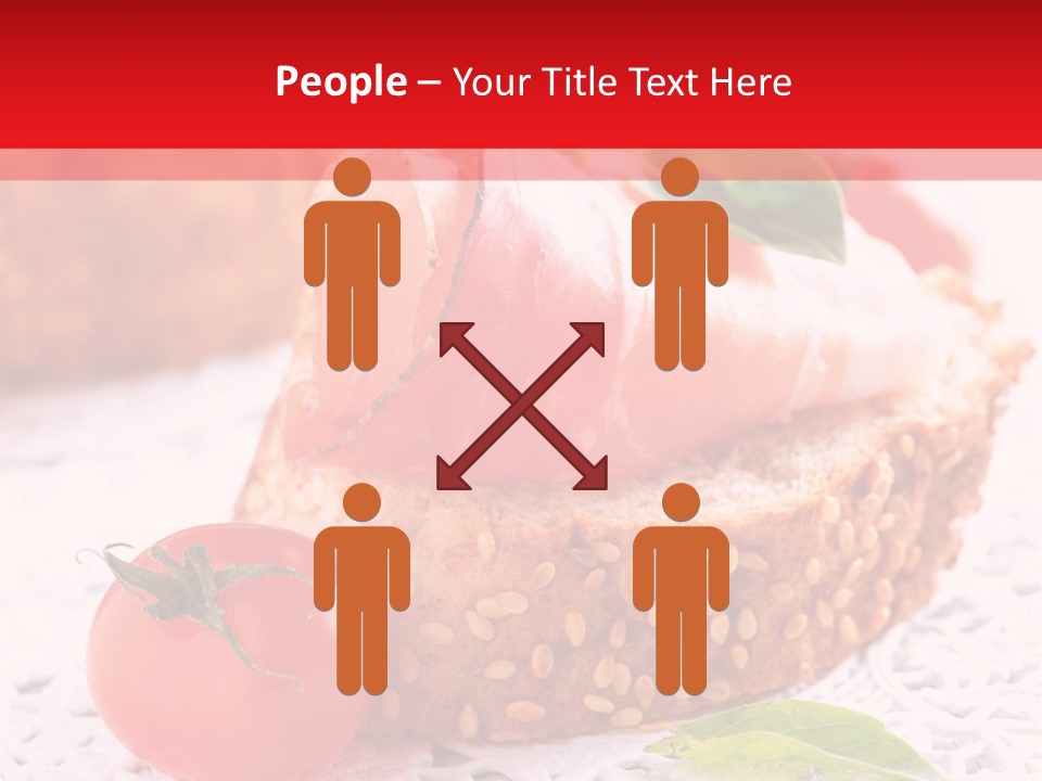 A Piece Of Bread With Meat And Tomatoes On It PowerPoint Template