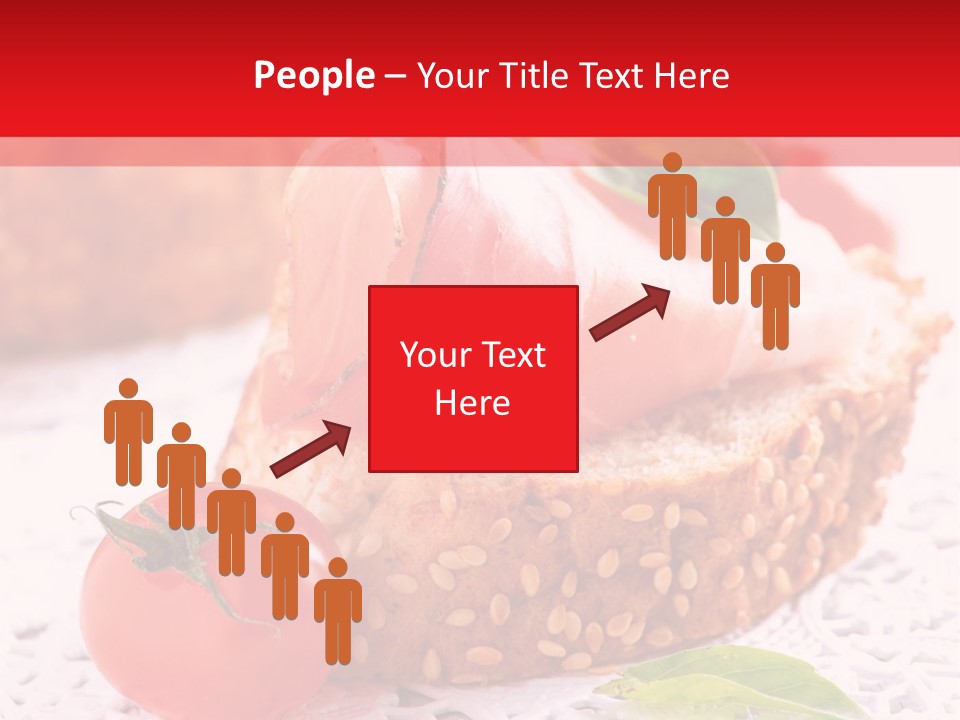 A Piece Of Bread With Meat And Tomatoes On It PowerPoint Template