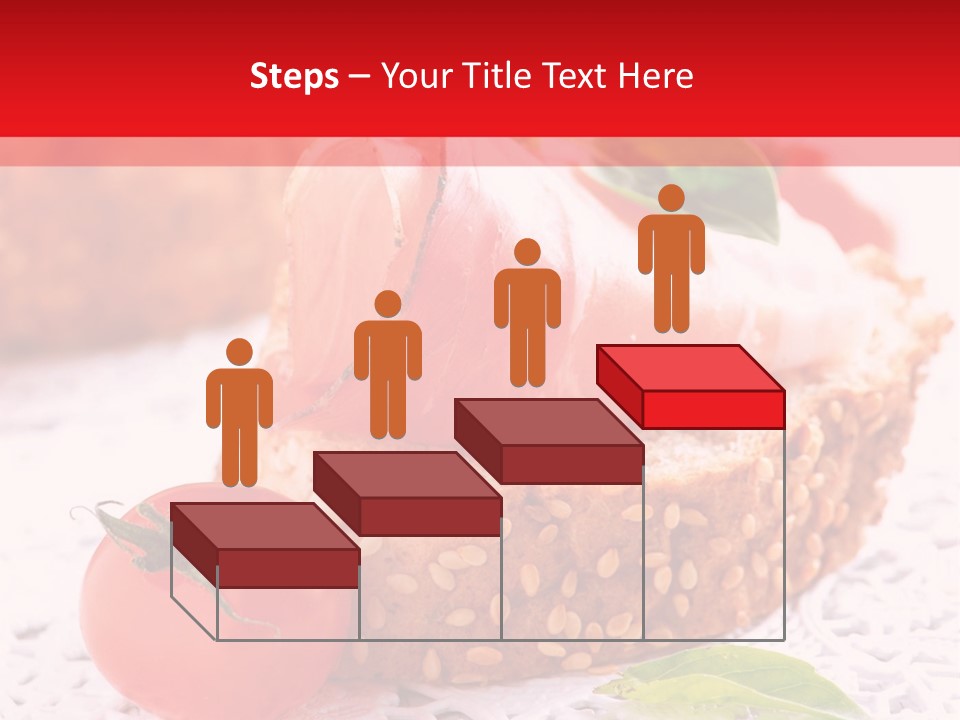 A Piece Of Bread With Meat And Tomatoes On It PowerPoint Template