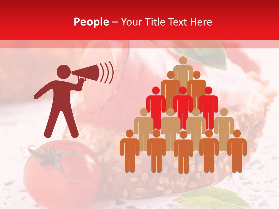 A Piece Of Bread With Meat And Tomatoes On It PowerPoint Template