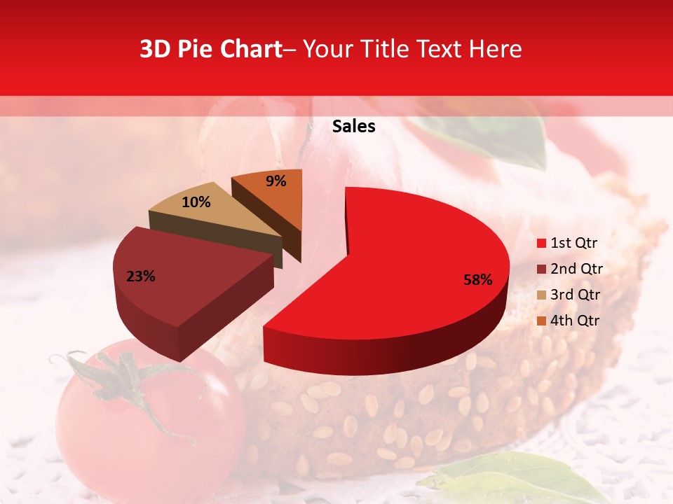 A Piece Of Bread With Meat And Tomatoes On It PowerPoint Template