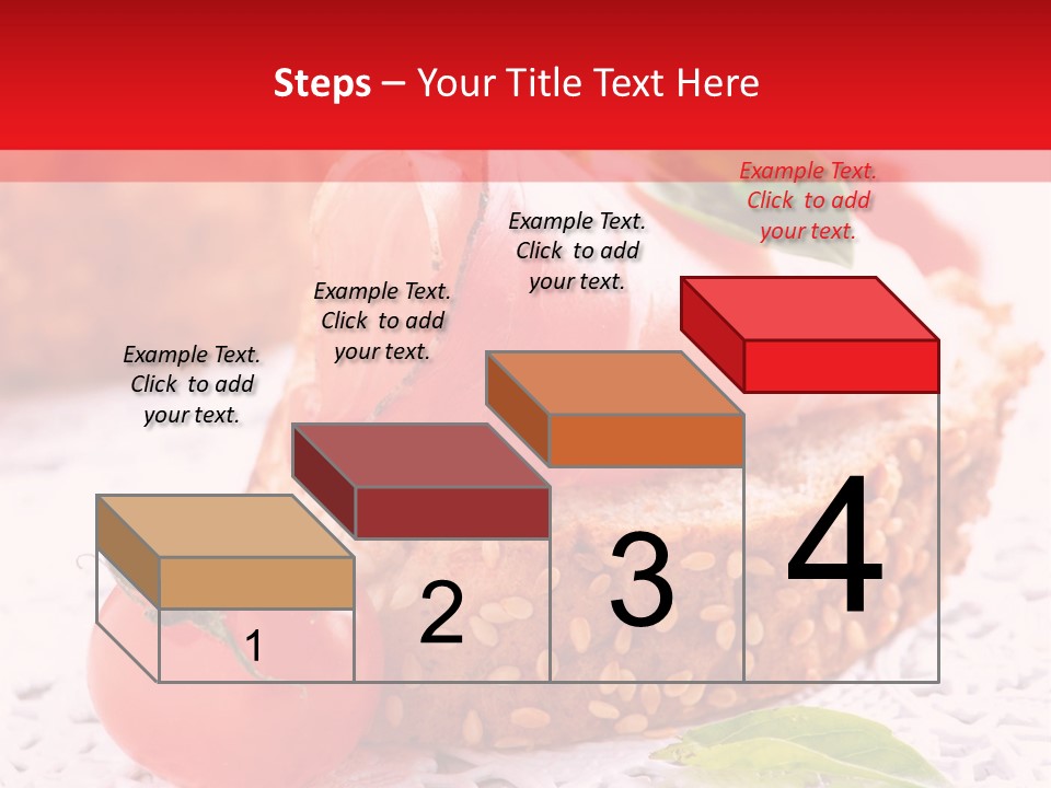 A Piece Of Bread With Meat And Tomatoes On It PowerPoint Template